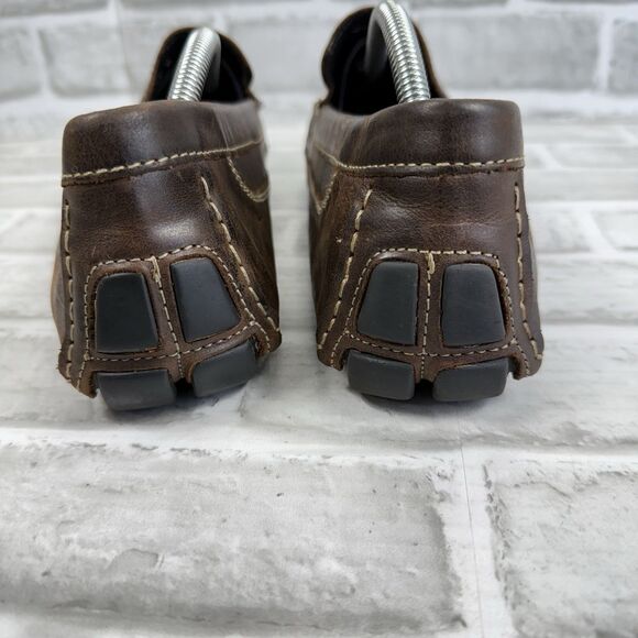 JF J Ferrar Men's Size 11 Brown Leather Slip On Moc Driving Loafer Shoes - Picture 6 of 12